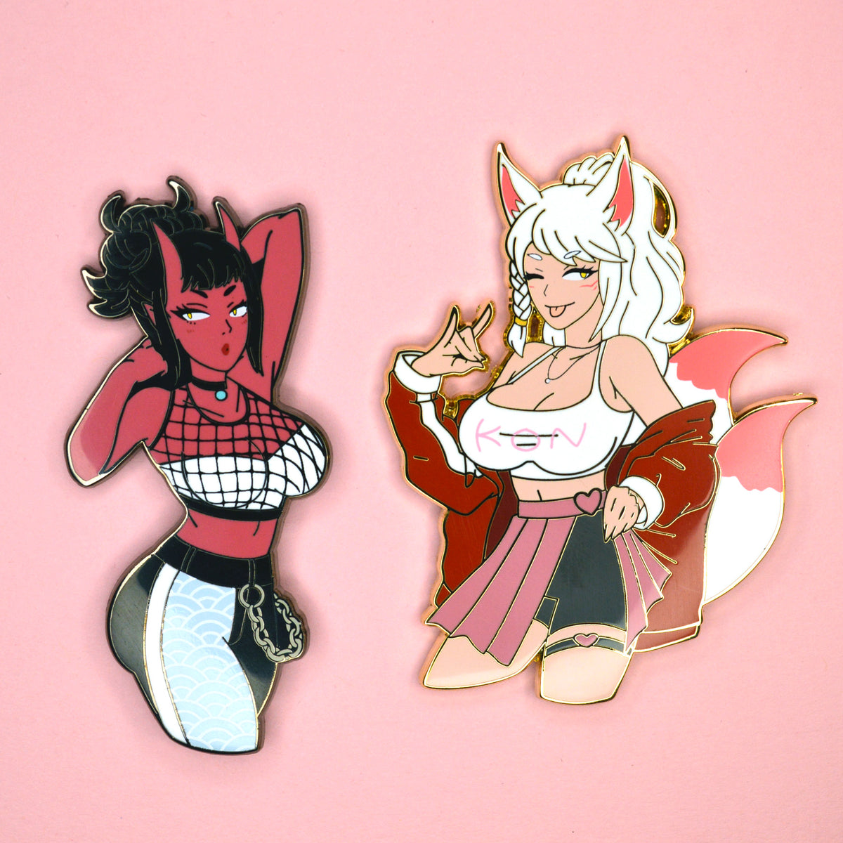 Streetwear Kiki & Yui Enamel Pins SpookyZap