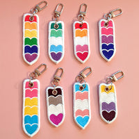 Pride Hearts Embroidery Keychains